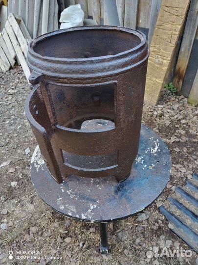 Печь буржуйка чугунная СССР под казан