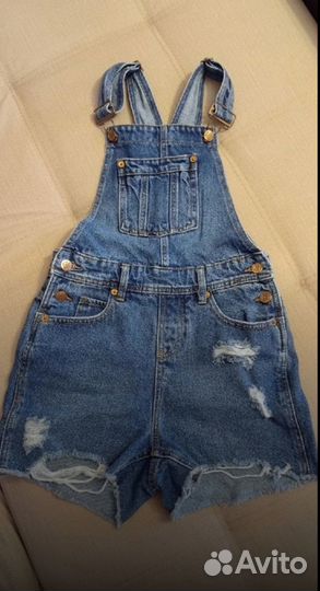 Джинсовые шорты-комбинезон 140-146р