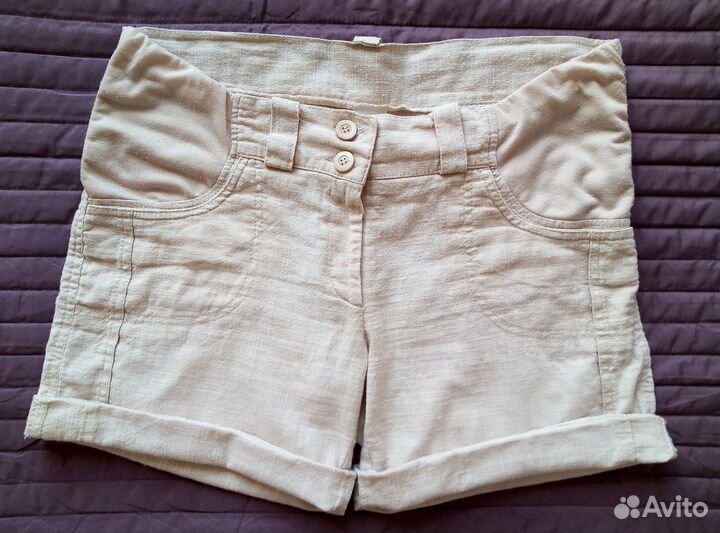 Шорты для беременных, лен
