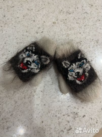 Варежки детские шерстяные