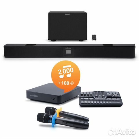 Караоке комплект EvoBox+EvoSound Bar+Микрофоны SE