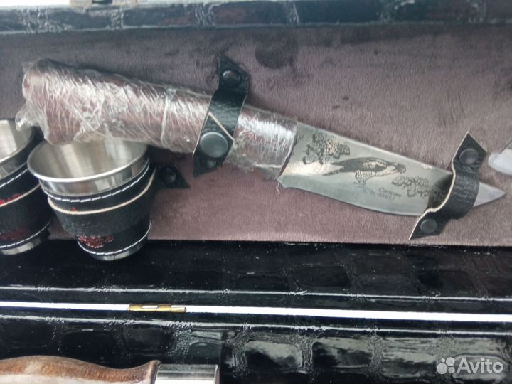 Шашлычный набор в кожаном кейсе российский