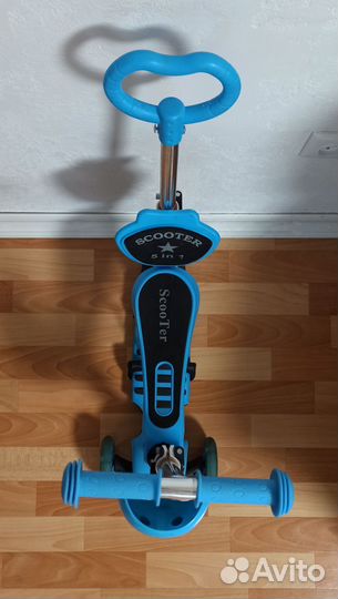 Самокат 3-х колесный со светящимися колесами