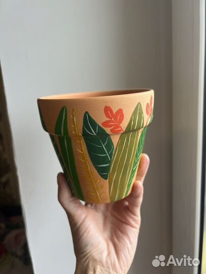 Горшок керамический ручная роспись