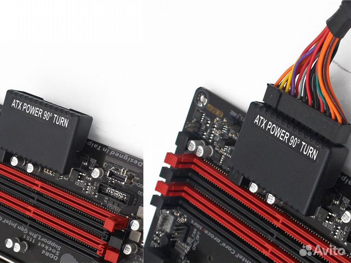 Угловой переходник ATX 24 pin для мат. платы