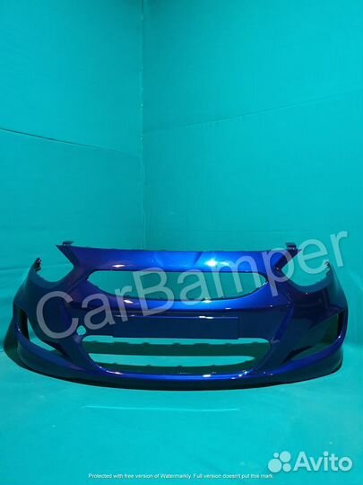 Бампер передний Хендай Солярис синий 2011-2013г