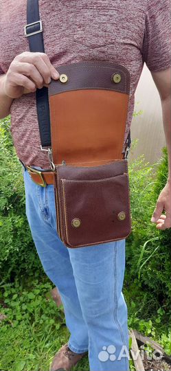 Сумка натуральная кожа, ручной работы
