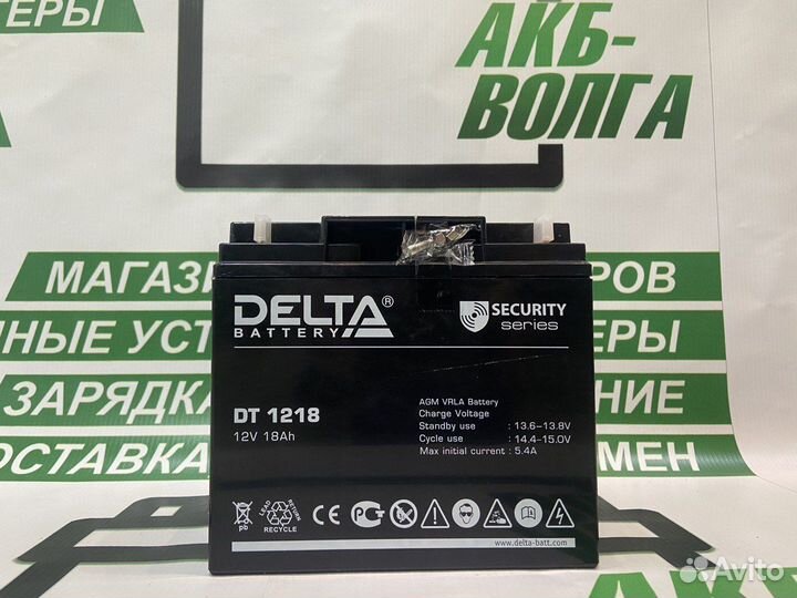 Аккумулятор Delta DT 1218 (12V / 18Ah)