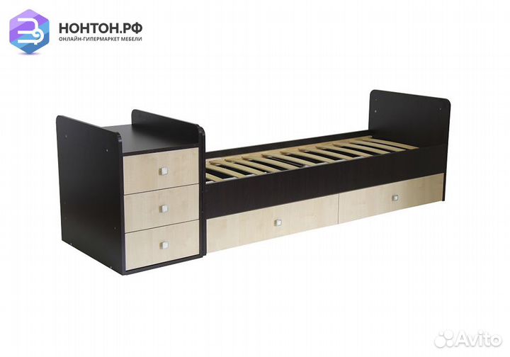 Кровать детская Фея 1100 венге / клён