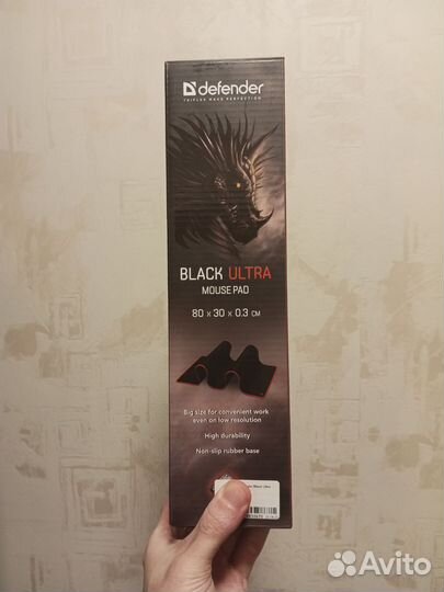 Коврик для мыши Defender Black Ultra 80x30x0.3