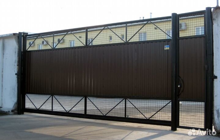 Ворота откатные металлические прочные