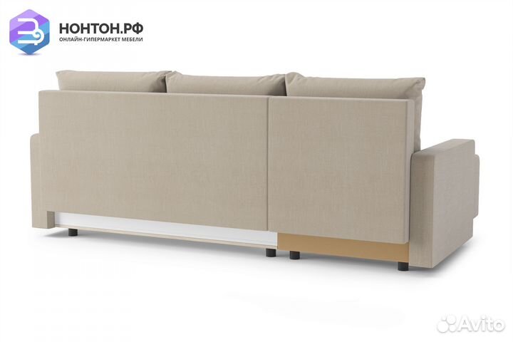 Диван угловой еврокнижка Мидгард бежевый