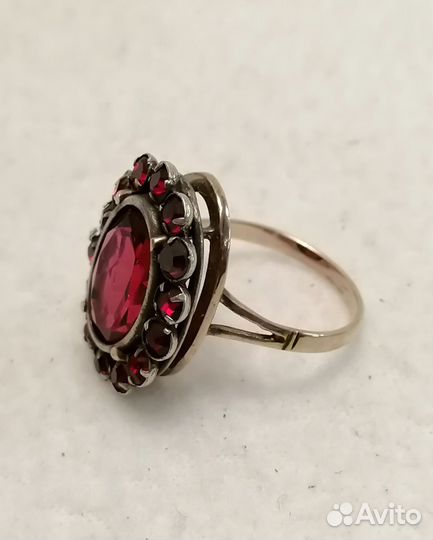 Кольцо, золото, серебро, камень