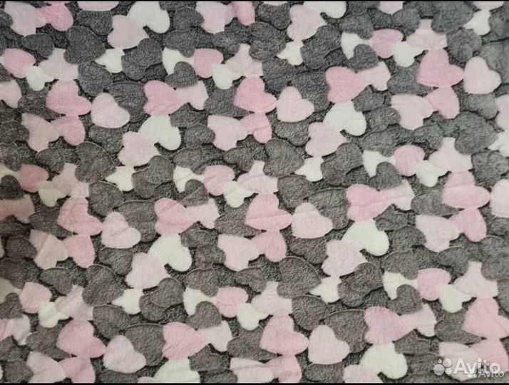 Плед 180х200 сердечки