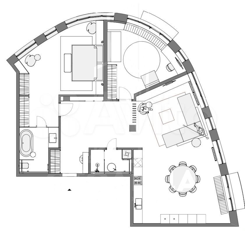 3-к. квартира, 129,4 м², 2/10 эт.