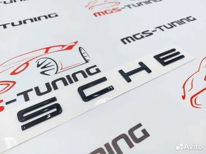 Шильдик Porsche черный порше эмблема надпись