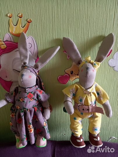 Мягкая игрушка заяц ручной работы