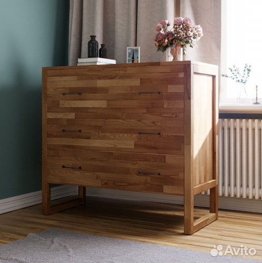 Комод деревянный Next, 3 ящика, из массива березы