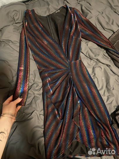 Платье блестящее радужное