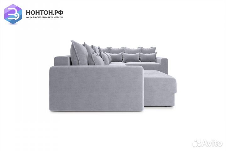 Диван п-образный тик-так Омега серый