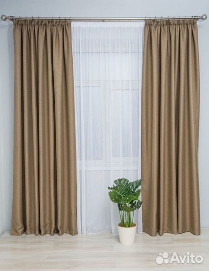 Комплект штор лен рогожка 2 шт