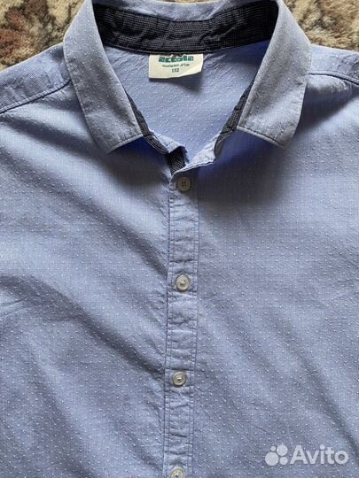 Голубая рубашка на мальчика 152 см Acoola