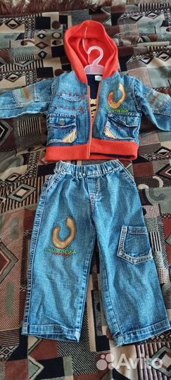 Джинсовый костюм для мальчика 80