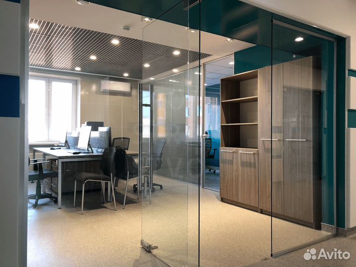 Монтаж стеклянных перегородок