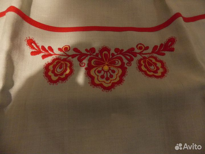 Льняной фартук с вышивкой СССР