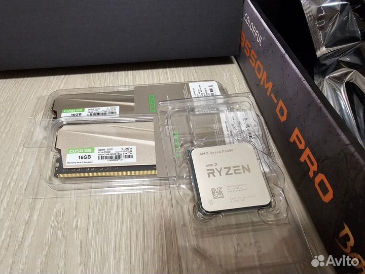 Комплект новый Ryzen 5 5600 + B550M + 32Gb