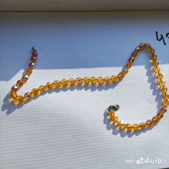 Колье бусы Яблонекс, винтаж Чехословакия