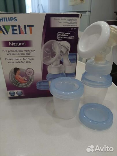 Молокоотсос ручной Avent + бутылочка avent