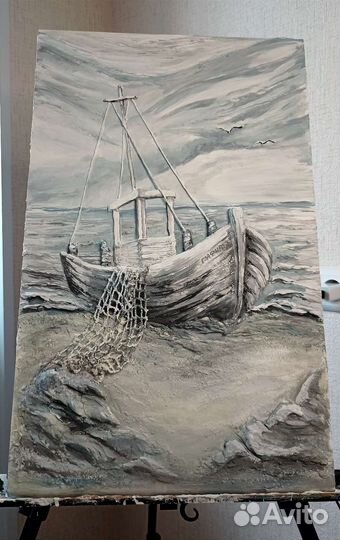 Картина в технике барельеф