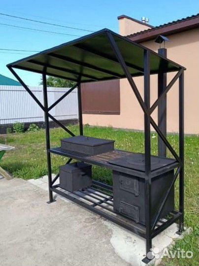 Мангал с печкой под казан