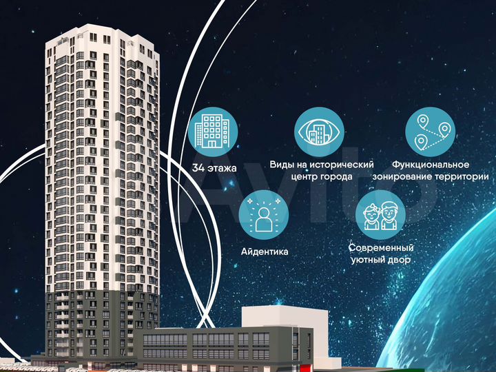 Квартира-студия, 24,1 м², 27/34 эт.