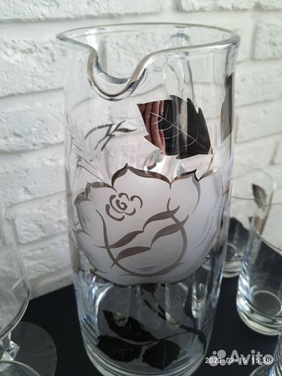 Набор для воды 1+6 и бокал, Bohemia, Чехия