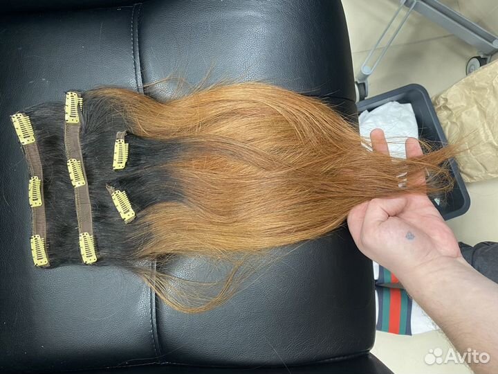 Волосы на заколках натуральные