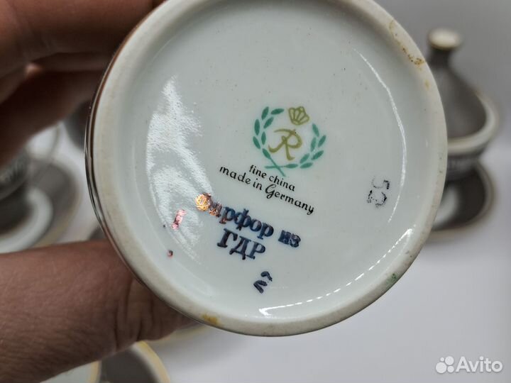 Кофейный сервиз гдр/ без одной чашки