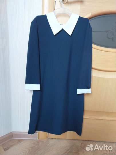 Платье школьное синее