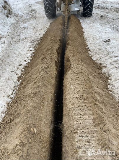 Копка траншей. Аренда экскаватора (бара), траншеек