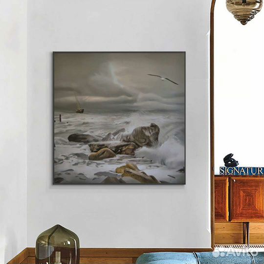 Картина маслом Чайки над морем Морские пейзажи