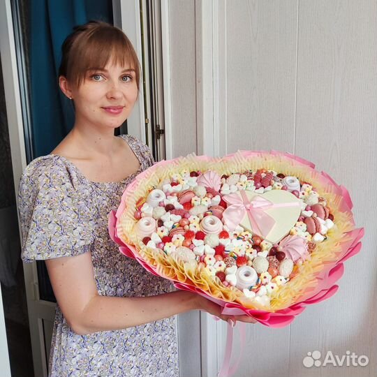 Сладкий букет из мармелада и зефира, детский букет