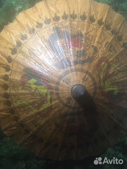 Зонтик с драконами китайский тайский этническмй