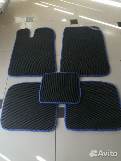 Коврики Eva в салон ваз 2106/2107 черный/синий