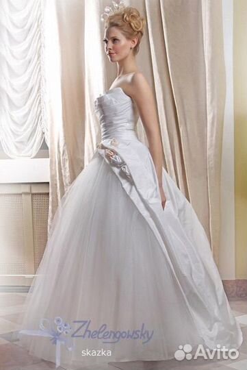 Свадебное платье 44 46 бу