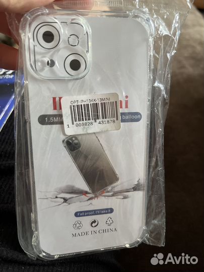 Чехол и стекло 13 mini айфон