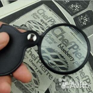 Лупа круглая складная карманная в кожаном чехле