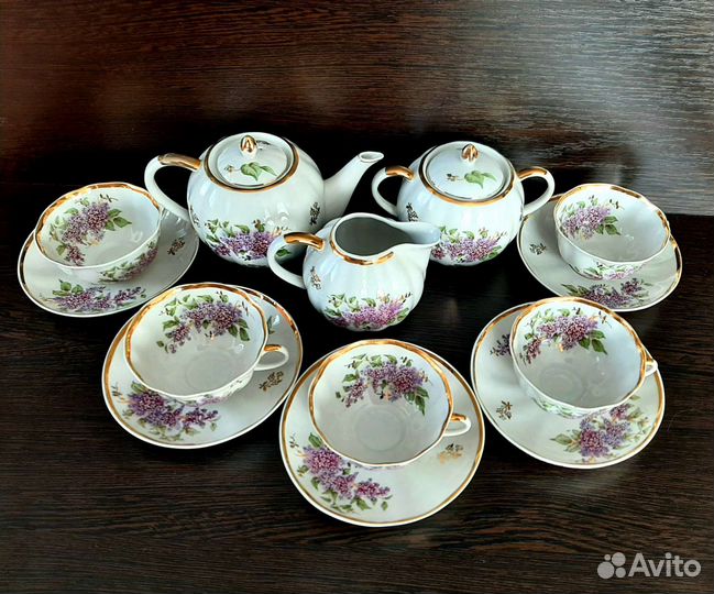 Чайный сервиз СССР дулево сирень 61г
