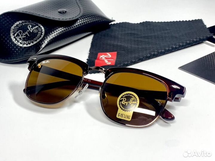 Очки Ray Ban Clubmaster коричневые