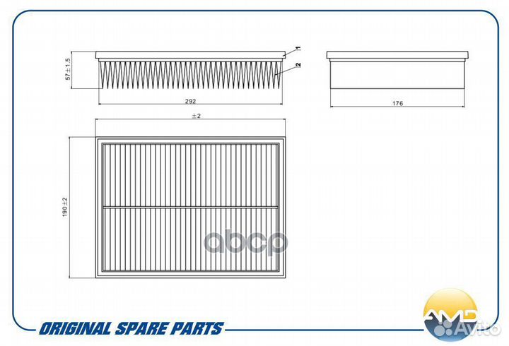 Фильтр воздушный mercedes (E II W210) (1999-200